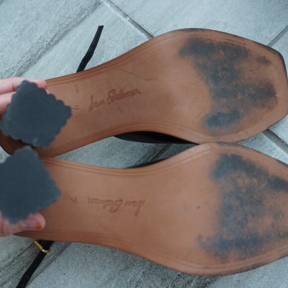 Black Square-Toe Slingback Heels – Size 7 - Picture 11 of 11